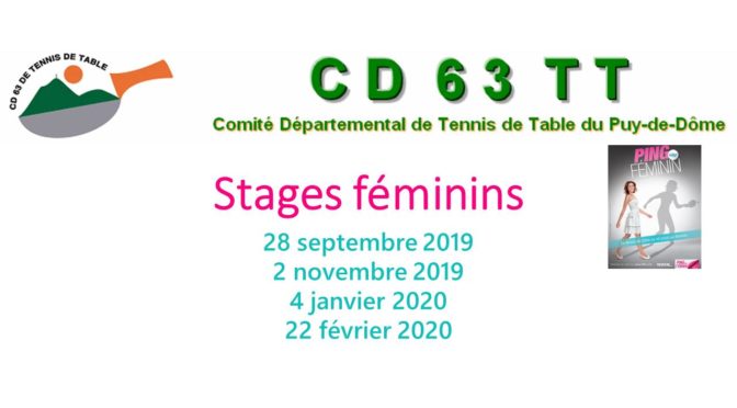 Stage féminin 28-09-2019