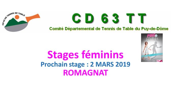 Stage féminin 2-03-2019