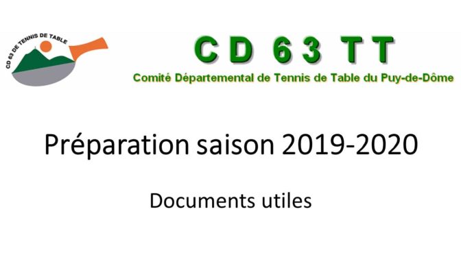 Préparation de la saison 2019 – 2020
