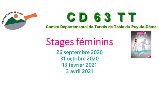 Stage féminin 26 09 2020