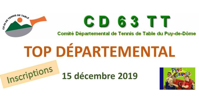Top Départemental : 15 décembre 2019