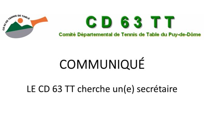 Le CD63TT cherche un(e) secrétaire