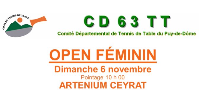 Open Féminin – 6 novembre 2022