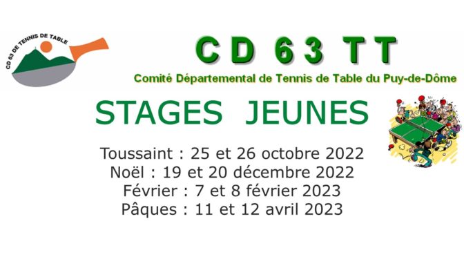 Stage jeunes – 25 et 26 octobre 2022