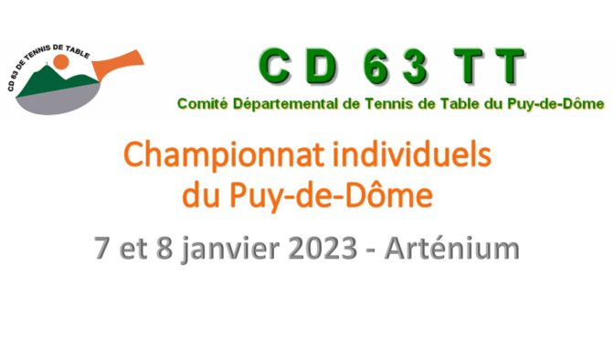 Championnat individuel du Puy-de-Dôme –  7 et 8 janvier 2023