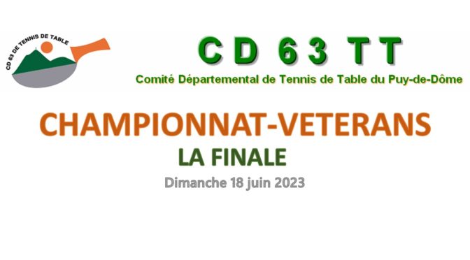 CHAMPIONNAT VÉTÉRANS : RÉSULTATS